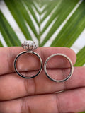 3 CT Oval Moissanite Engagement Bridal Set Ring - Wedding Band