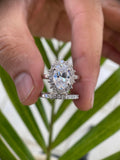 3 CT Oval Moissanite Engagement Bridal Set Ring - Wedding Band