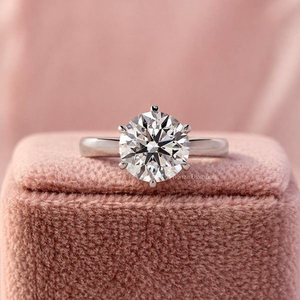 White Gold Solitaire Round Diamond Engagement Ring | Timeless Classic