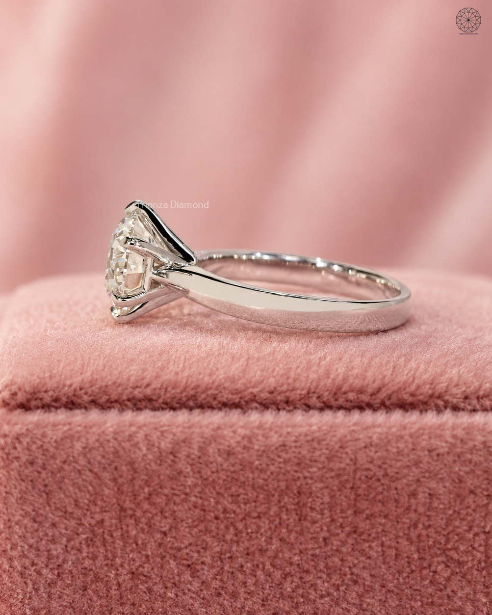 White Gold Solitaire Round Diamond Engagement Ring | Timeless Classic