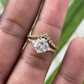 Hexagon Moissanite Bridal Set - 1CT Wedding & Anniversary Ring