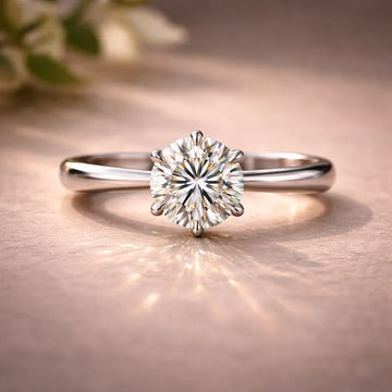 Natural mined diamond engagement ring timeless elegance