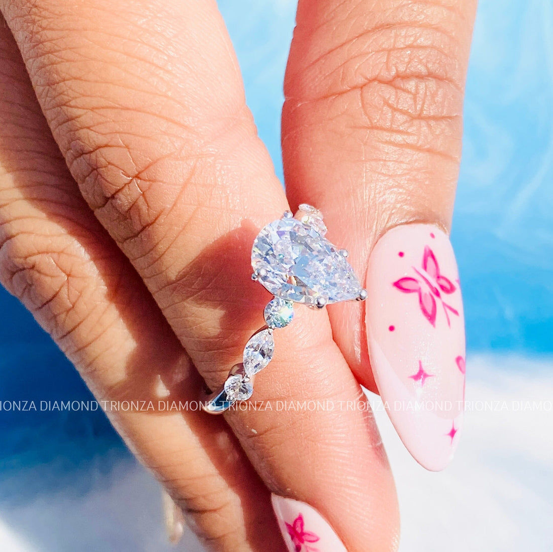 1.50 CT Pear Lab Grown Diamond Engagement Ring - Wedding Ring