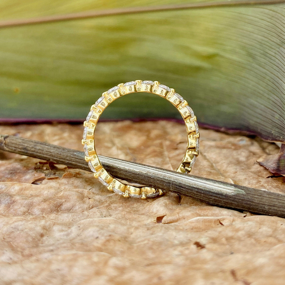 Full Eternity 2.50MM Round Moissanite Wedding & Stackable Band