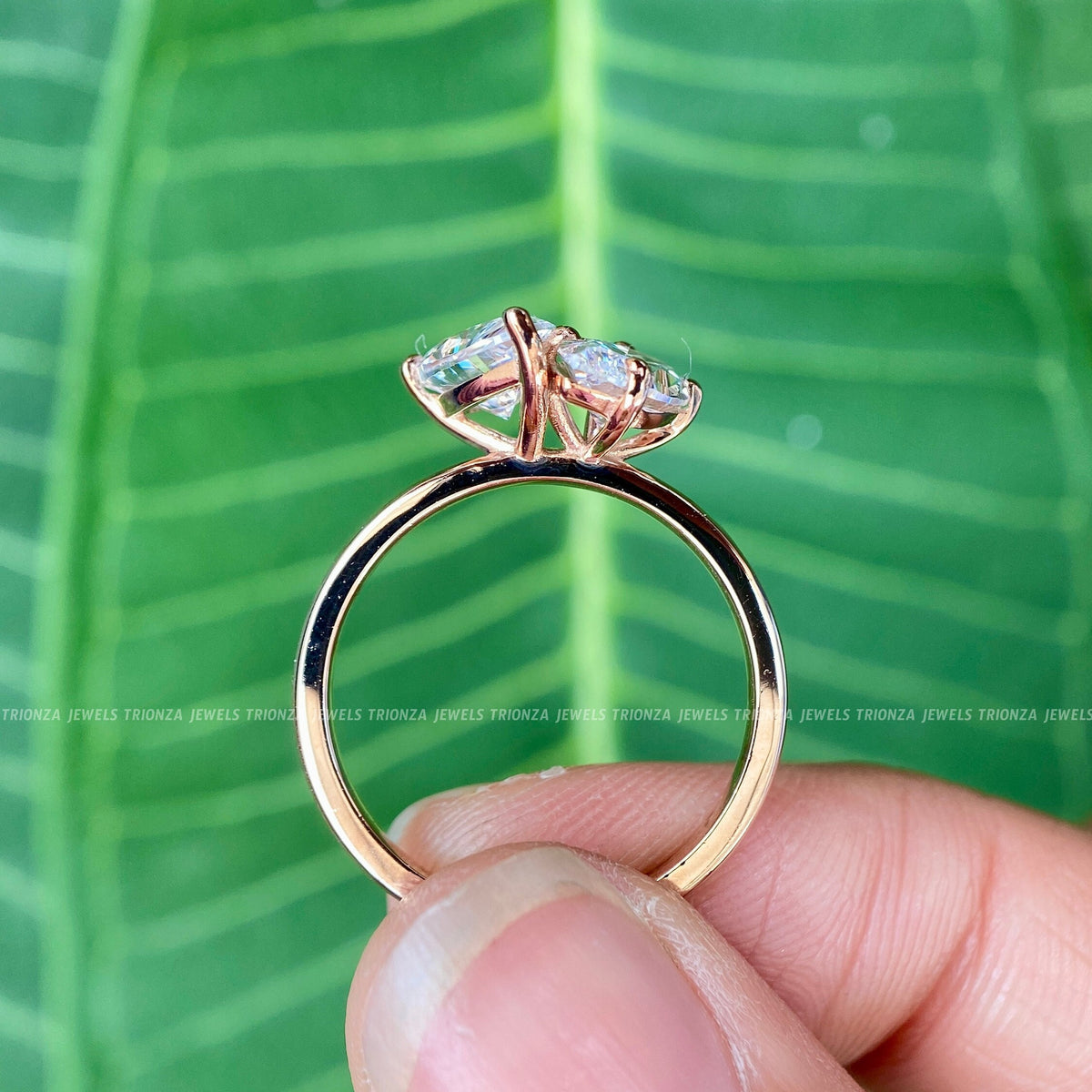 Handmade moissanite ring crafted with VVS/VS clarity stones totaling 2.50 CTW