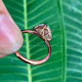 Toi et moi marquise and pear moissanite engagement ring in 925 sterling silver
