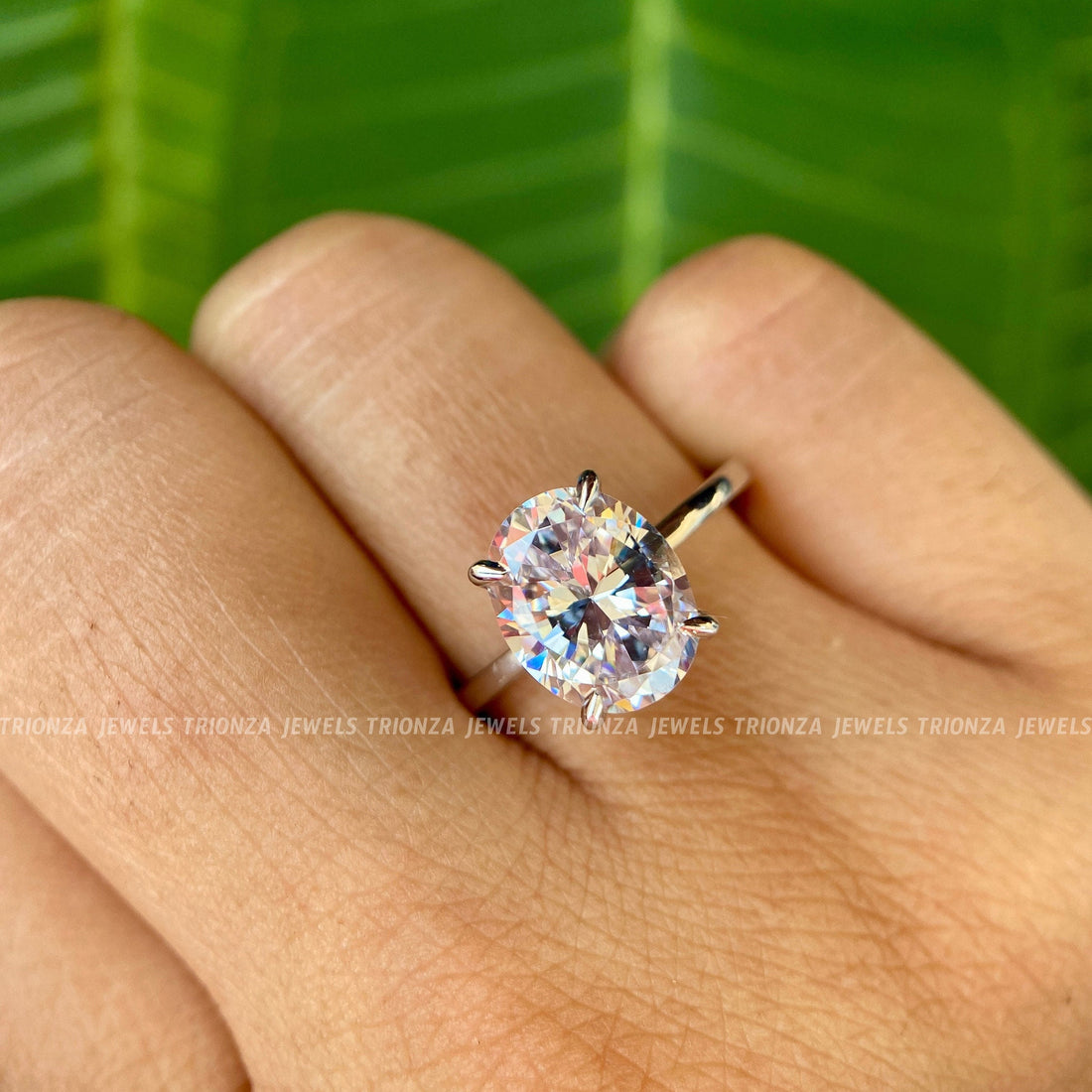 2.50 CT Oval Moissanite Solitaire Wedding & Engagement Ring for Her