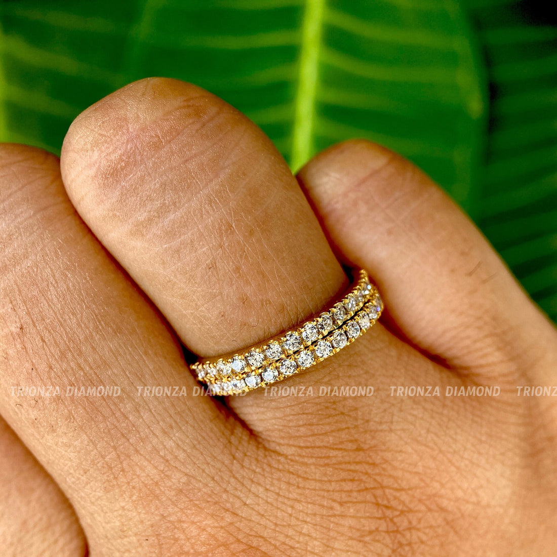 Lab Grown 0.50 TCW Round Diamond Half Eternity Wedding Band