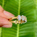 Oval cut lab grown diamonds showcasing DE VS color and clarity in a stackable band