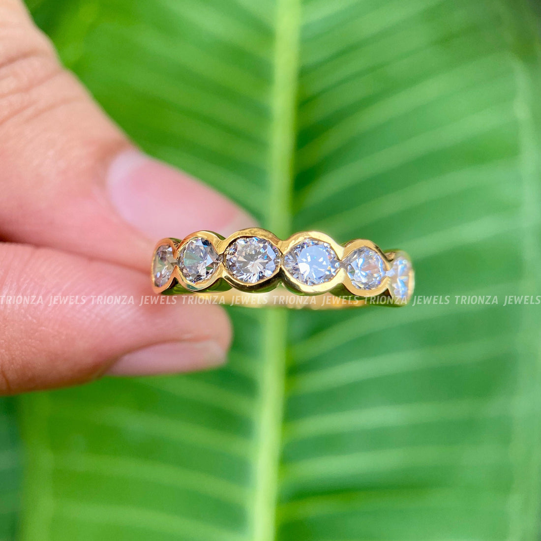 Half Eternity Moissanite Wedding Anniversary Stacking Ring