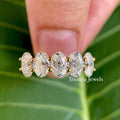 oval moissanite wedding band