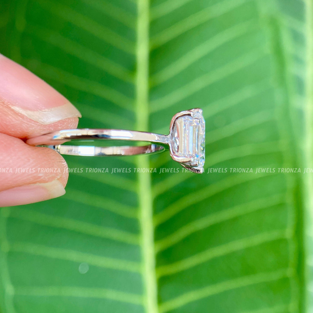 Toi et Moi Moissanite Ring | Emerald & Pear Two Stone Engagement
