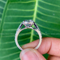 round cut moissanite prong ring