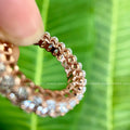 TrionzaDiamond handmade wedding band crafted with colorless VVS1 moissanite stones