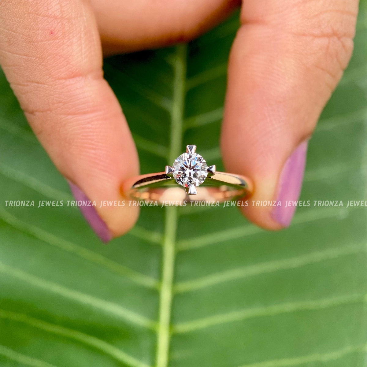 Rose gold two tone ring designed as a customized wedding ring for her