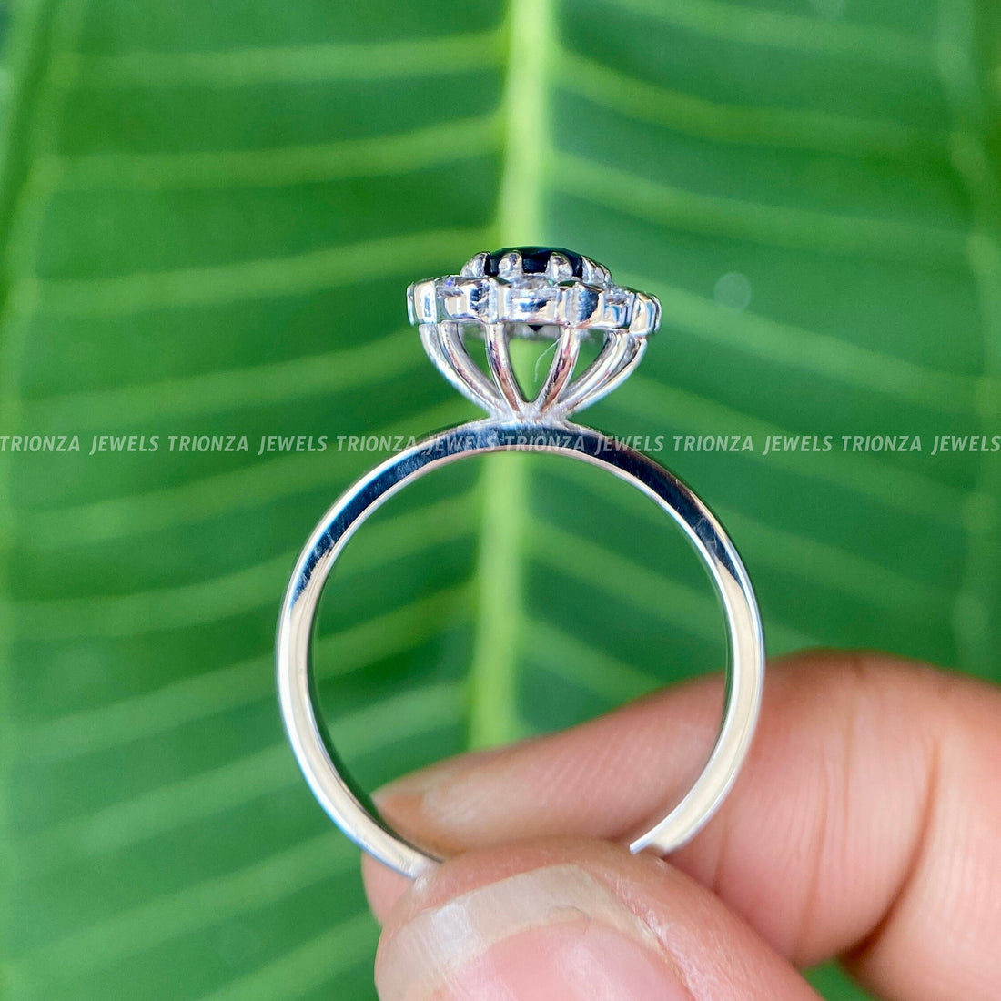 14k Gold Sapphire Oval Solitaire Engagement Ring - September Birthstone