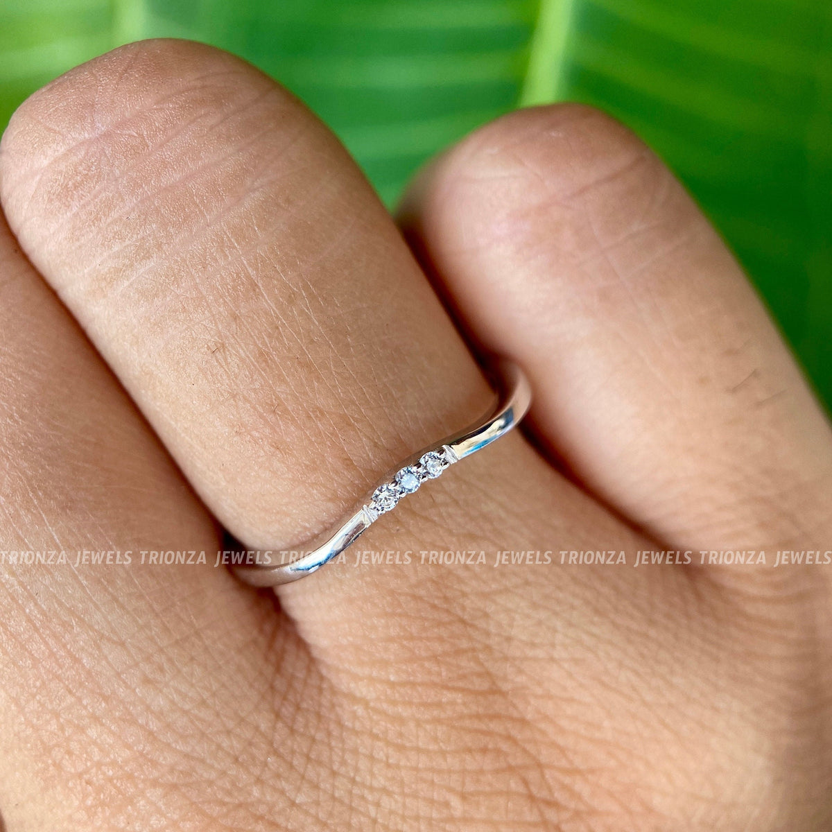 TrionzaDiamond handmade wedding band crafted to match and nest with engagement rings