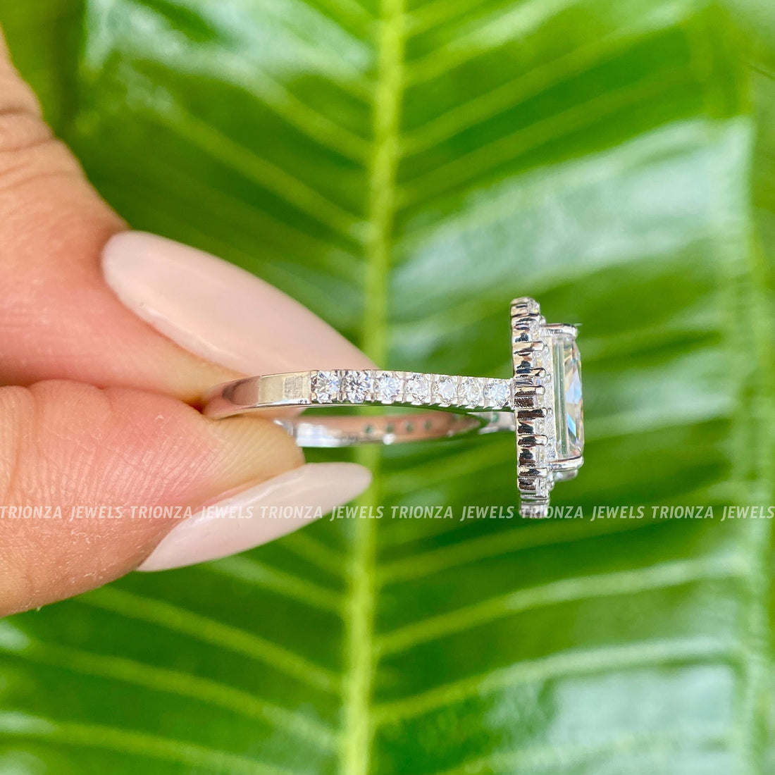 3 CT Radiant Cut Moissanite Wedding & Engagement Ring 14K Gold Halo