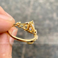 Handmade marquise moissanite ring crafted with 0.40 Ct marquise side stones