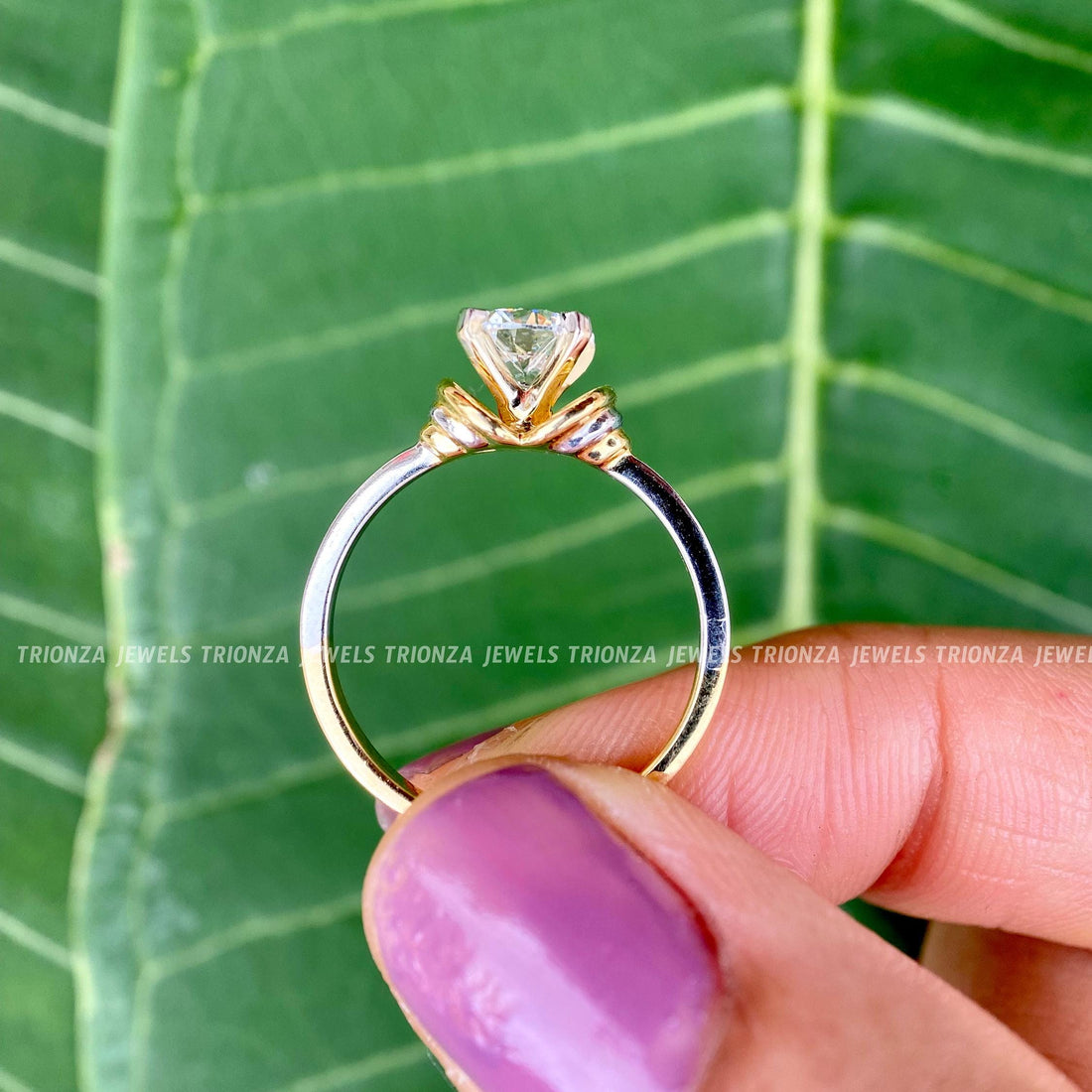 1 CT Moissanite Round Solitaire Engagement Ring - Women's 6.5 MM