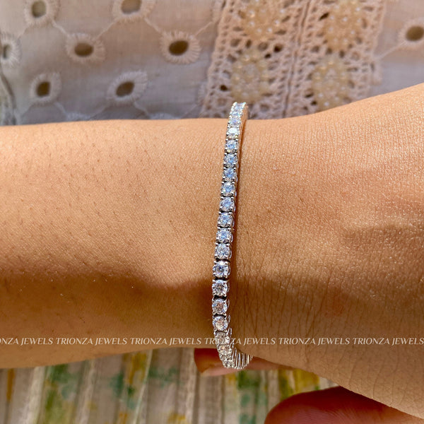 VVS1 Moissanite Tennis Bracelet | 925 Sterling Silver 3mm 6TCW