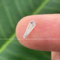 Lab grown diamond pair in shield shape suited for side stone engagement ring settings