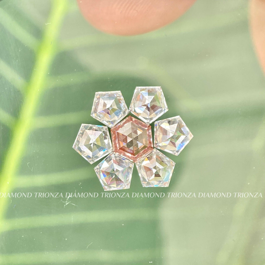 Lab Grown Star Diamond Pendant - Orange Hexagon Cut | Custom Jewelry