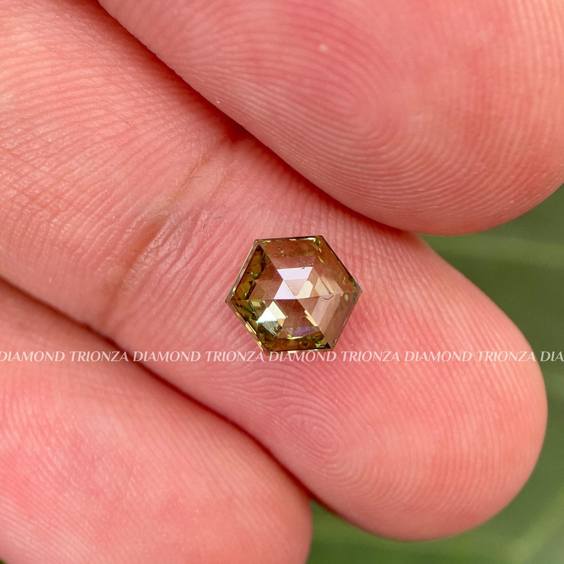 Vivid Green Hexagon 1 CT Lab Grown Diamond Engagement Ring