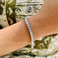 Princess cut lab grown diamond tennis bracelet crafted in 14K solid gold with certificate