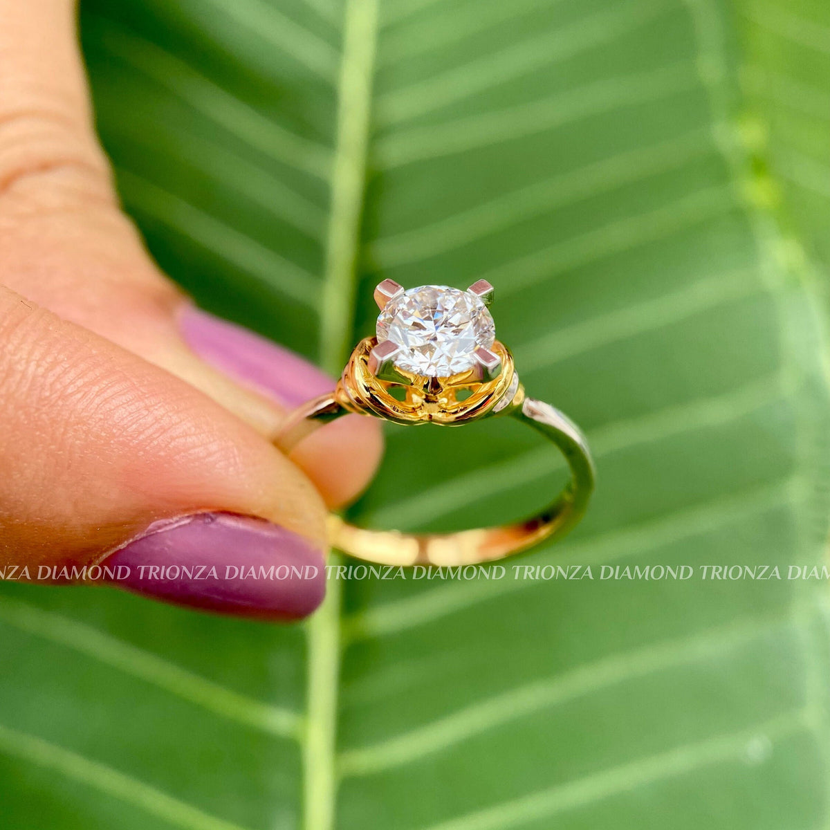 IGI certified lab grown diamond set in a handmade TrionzaDiamond creation