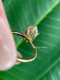 TrionzaDiamond handmade wedding ring featuring a colorless moissanite center stone