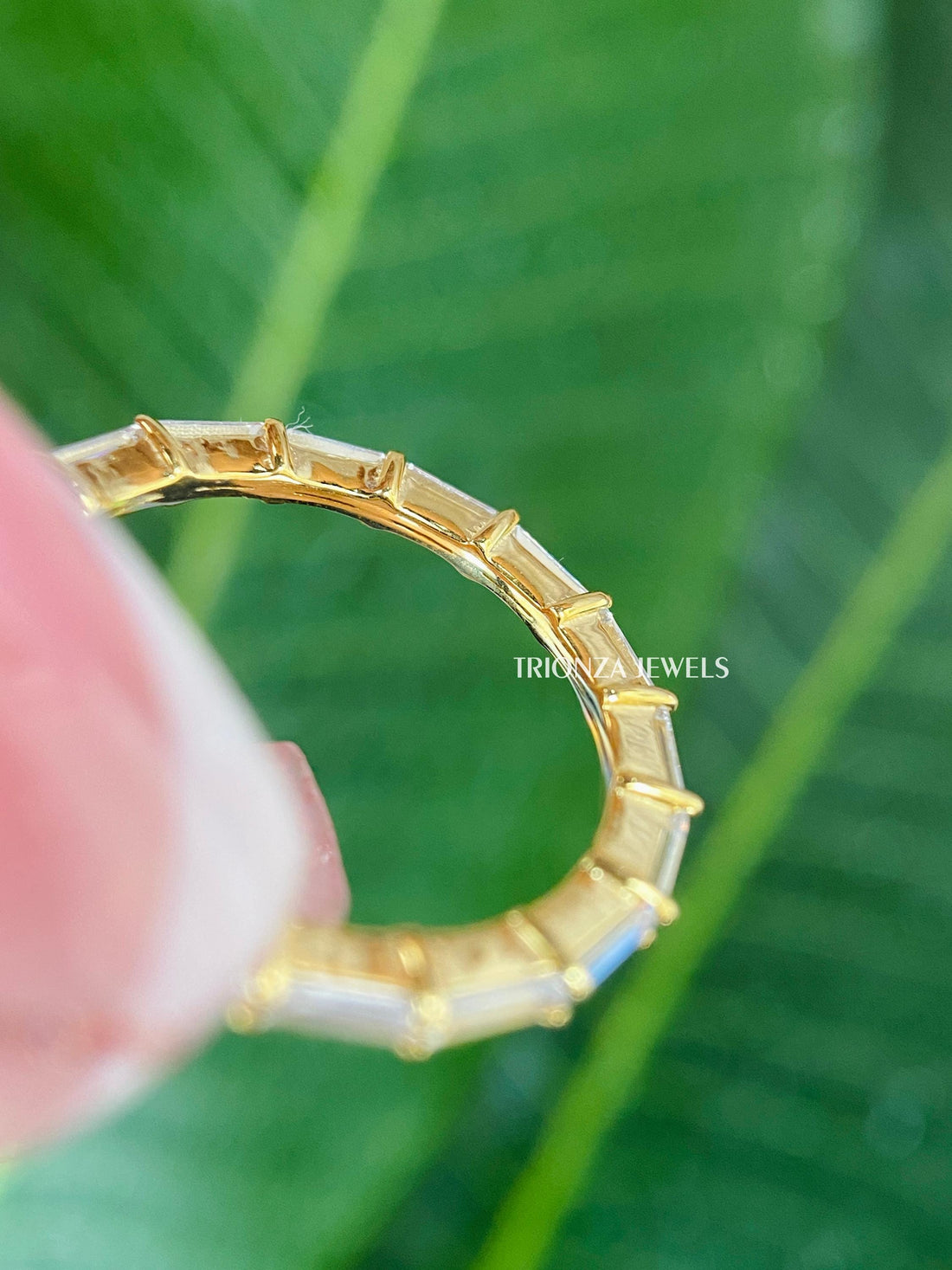 1.02CT Baguette Moissanite Full Eternity Wedding Band Ring