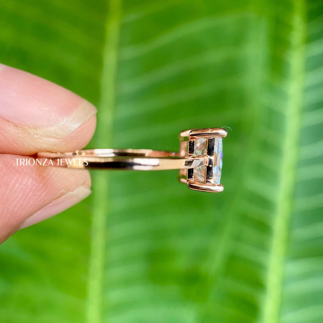 2 CT Princess Cut Moissanite Engagement Ring - Gold Solitaire