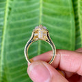 TrionzaDiamond engagement ring designed with a unique vintage inspired double halo