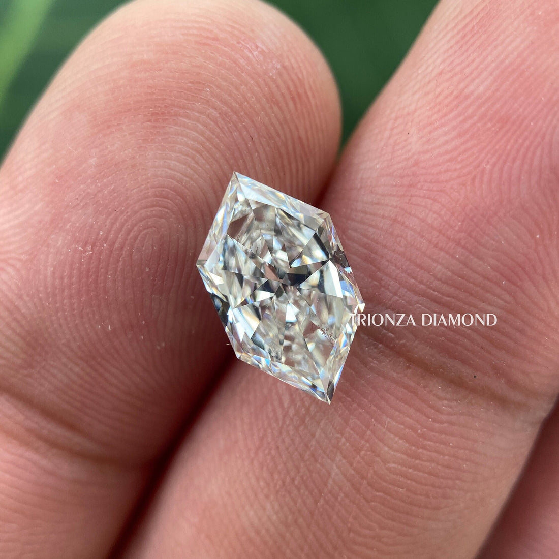 Dutch marquise cut lab grown diamond displayed to show its brilliant cut faceting