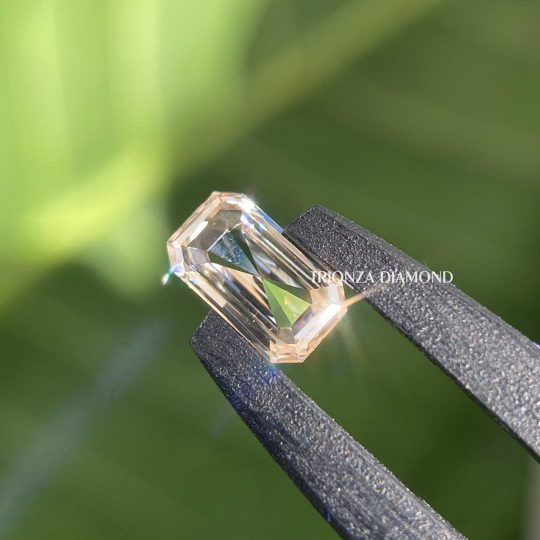 Intense brown radiant cut lab grown diamond displayed as a loose stone in VS1 clarity