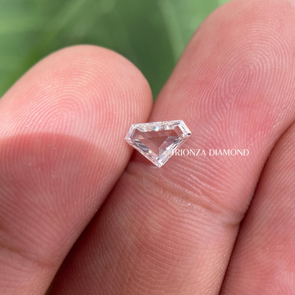 Fancy cut lab grown diamond positioned as a side stone option for bridal rings