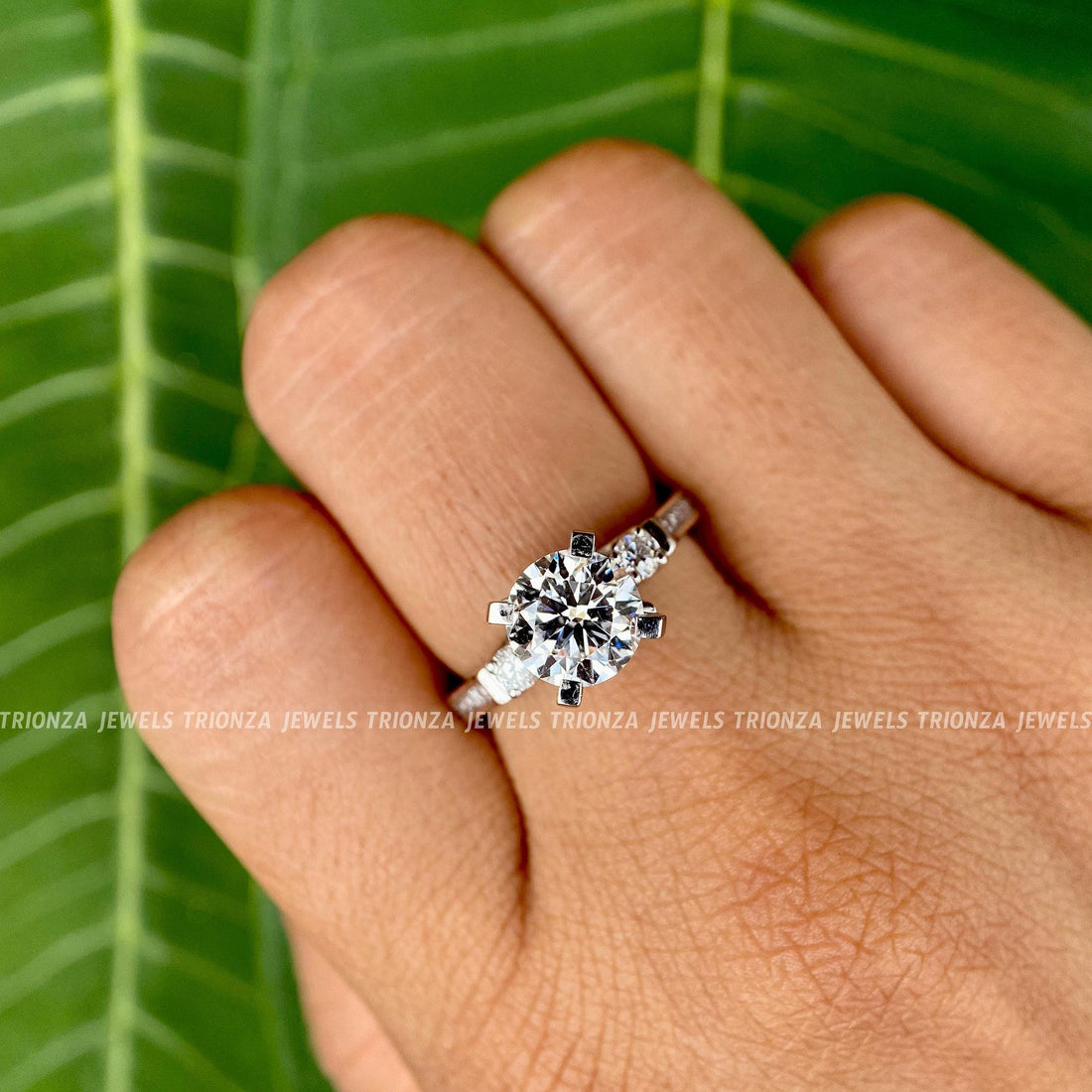 round moissanite solitaire ring
