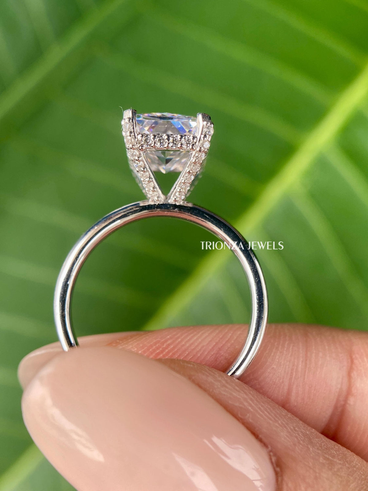 4CT radiant moissanite ring