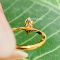 Handmade 14K gold anniversary ring crafted with excellent cut grade, polish, and symmetry