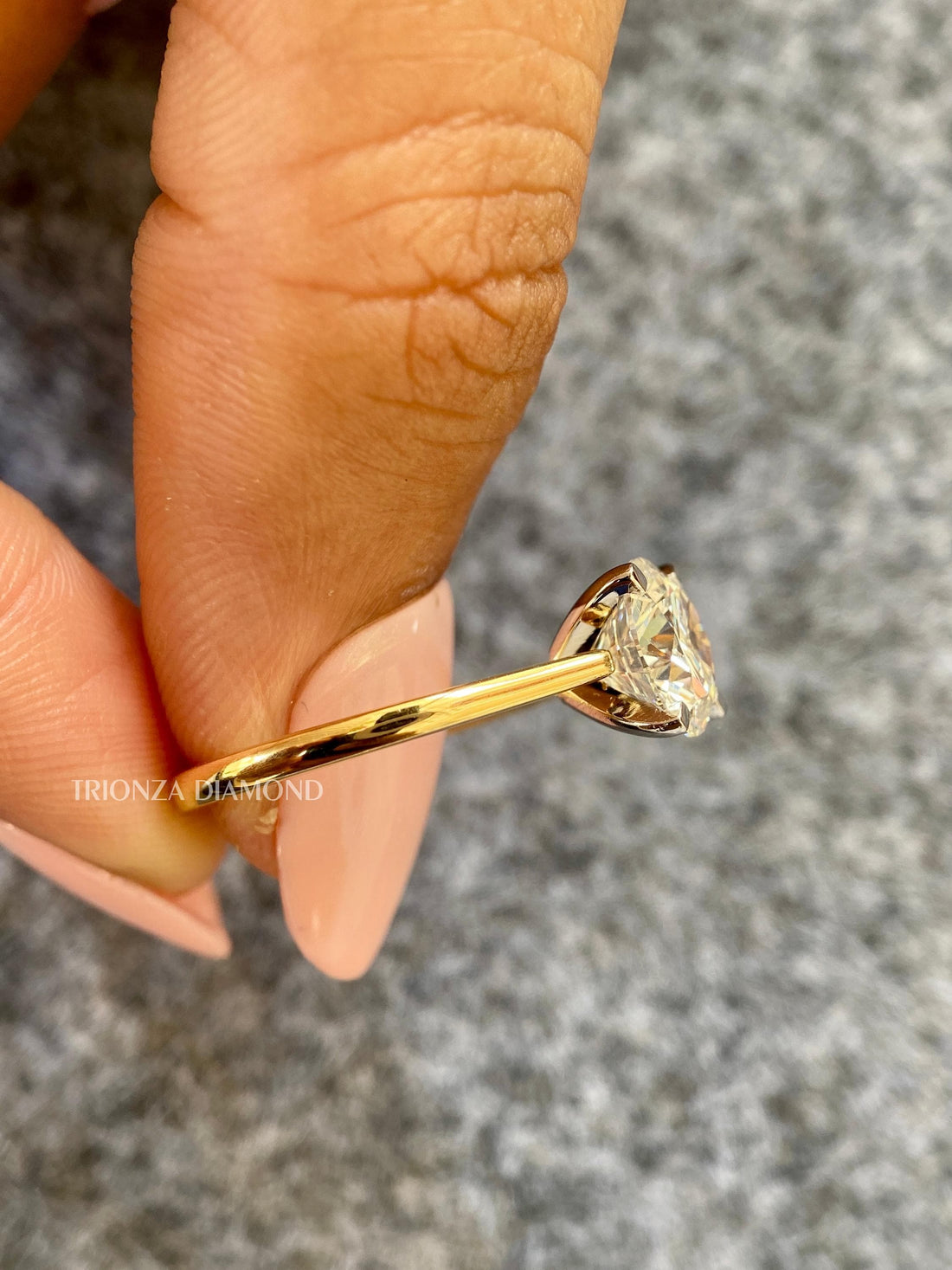 2 Carat Round Lab Diamond Solitaire Ring | 14K Yellow Gold E/VVS