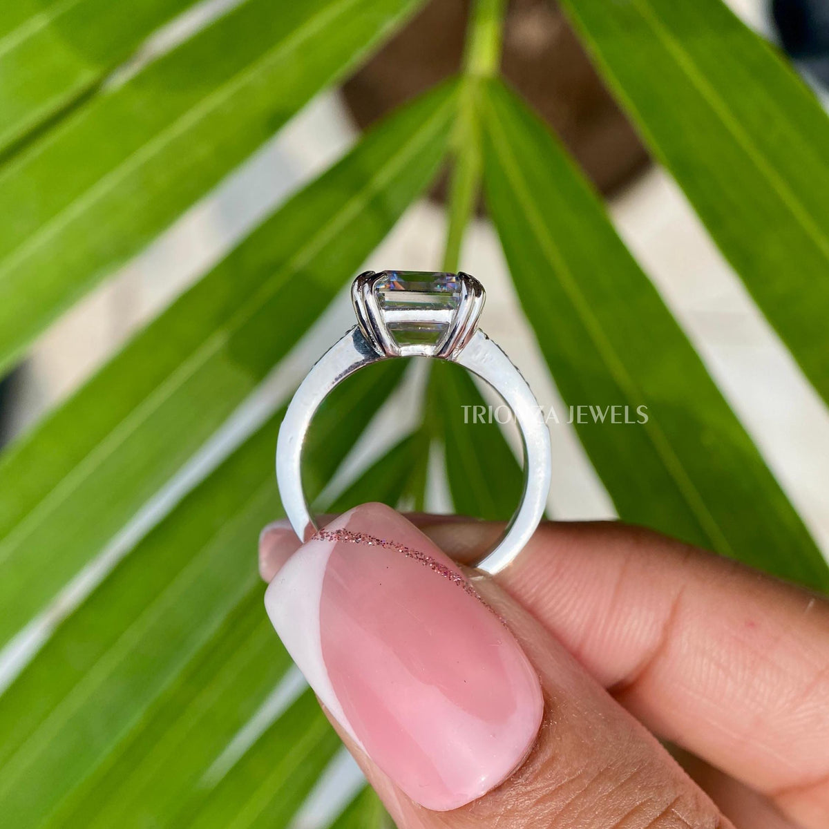 handmade emerald cut ring