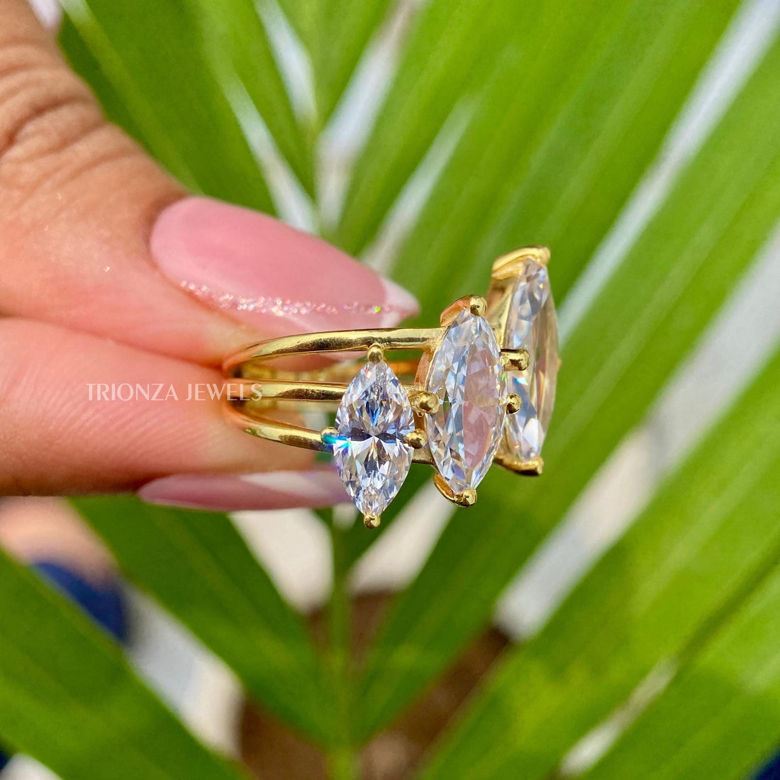 Vintage Marquise Moissanite Engagement Ring | Art Deco Wedding Ring