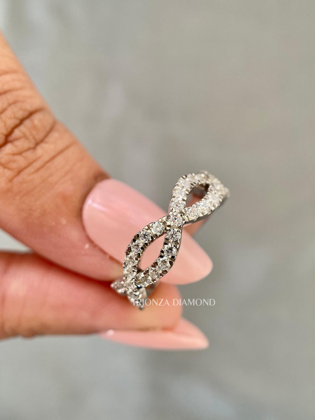 Infinity Twist Lab Grown Diamond Eternity Band - Ethical Wedding Ring