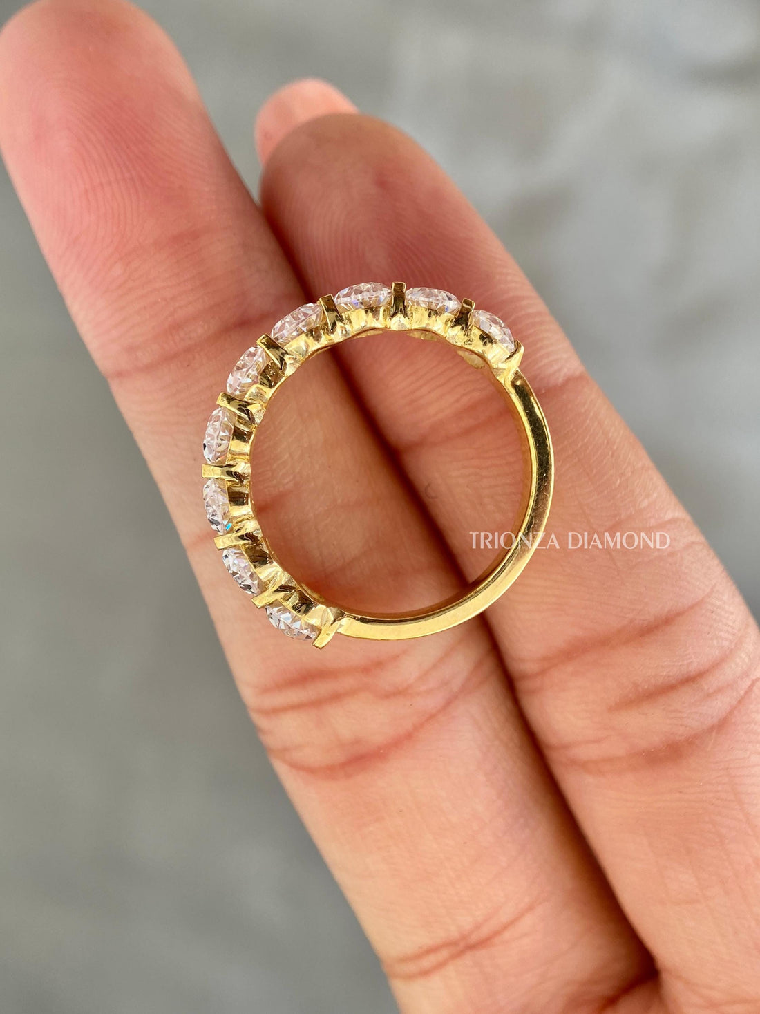 Oval Lab Diamond 5/7/9 Stone Ring - Gold Engagement & Anniversary Band