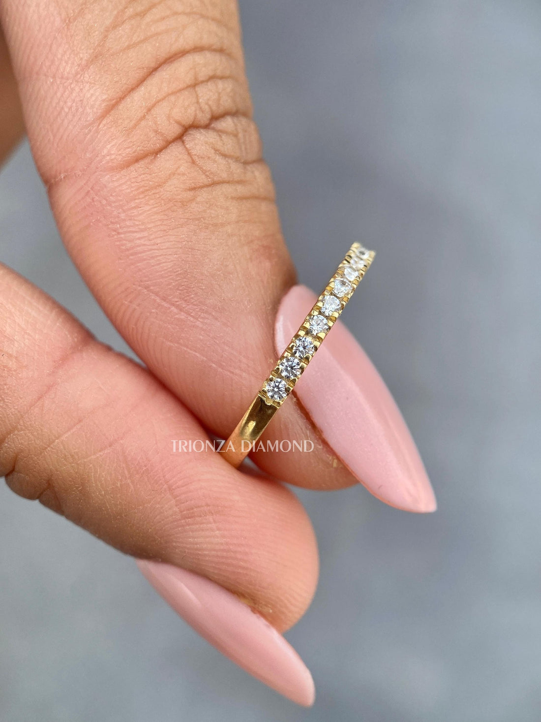 Lab Grown Diamond Half Eternity Band | Stackable Anniversary Ring
