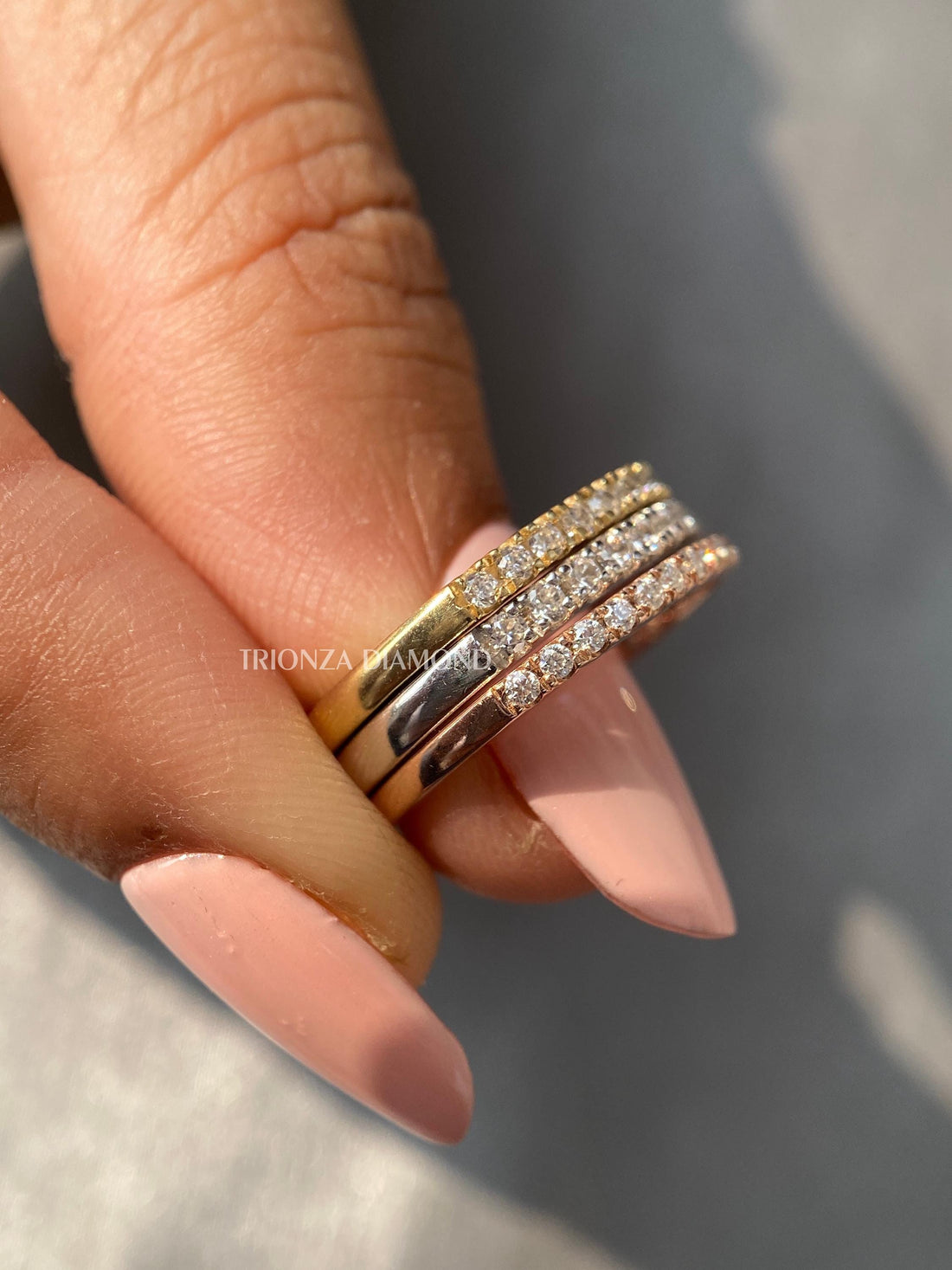 Women's Half Eternity Lab Diamond Pave Wedding & Anniversary Ring