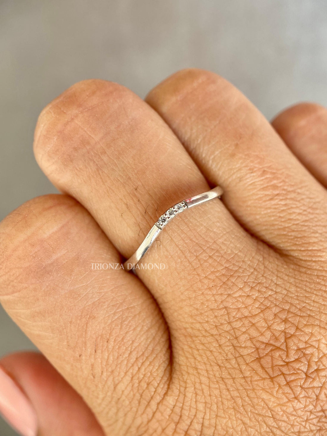 Dainty Round Lab Grown Diamond Wedding Band | Anniversary Ring