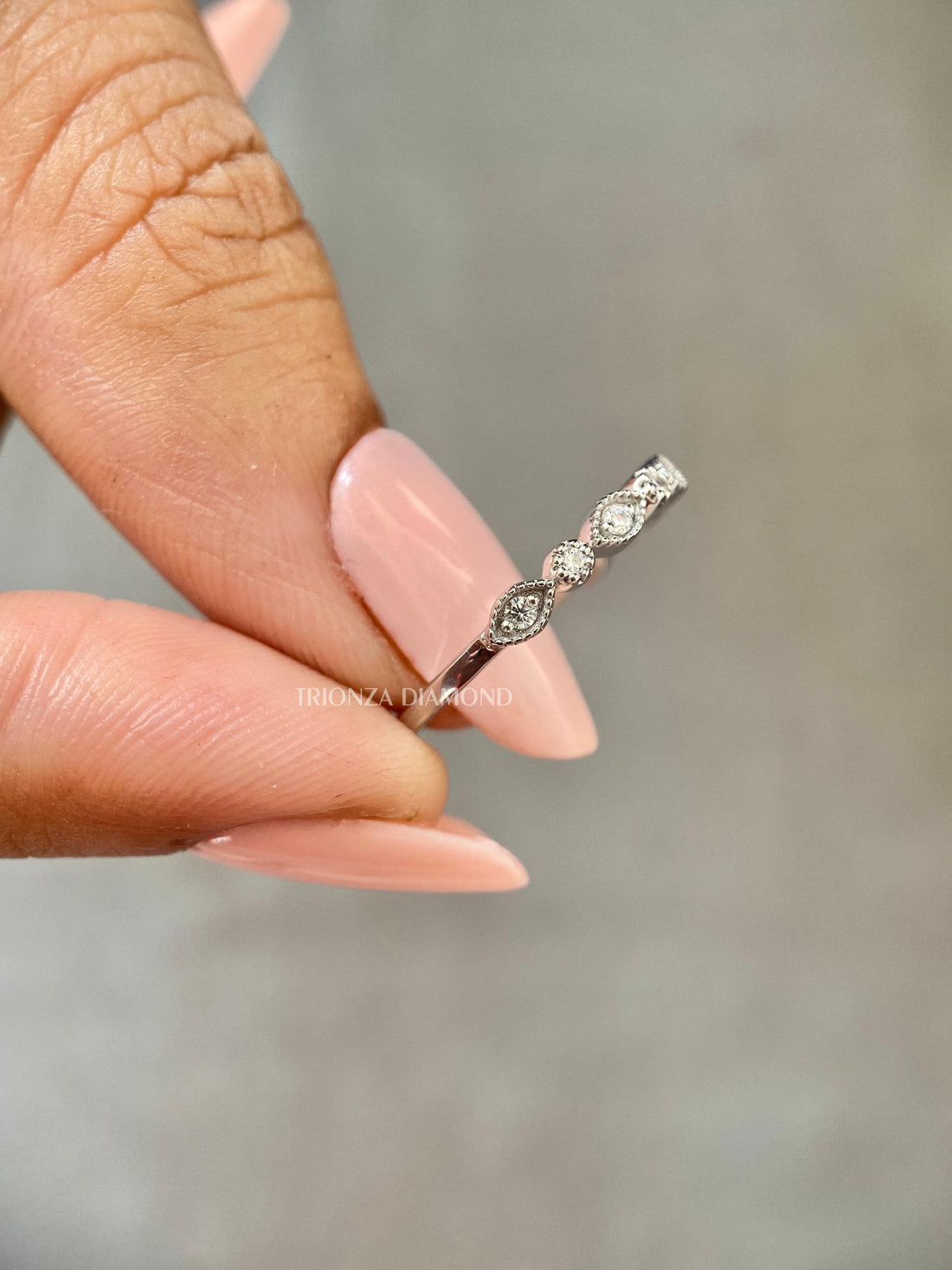 Vintage 0.25 TW Lab Grown Diamond Eternity Wedding Band Bezel Set