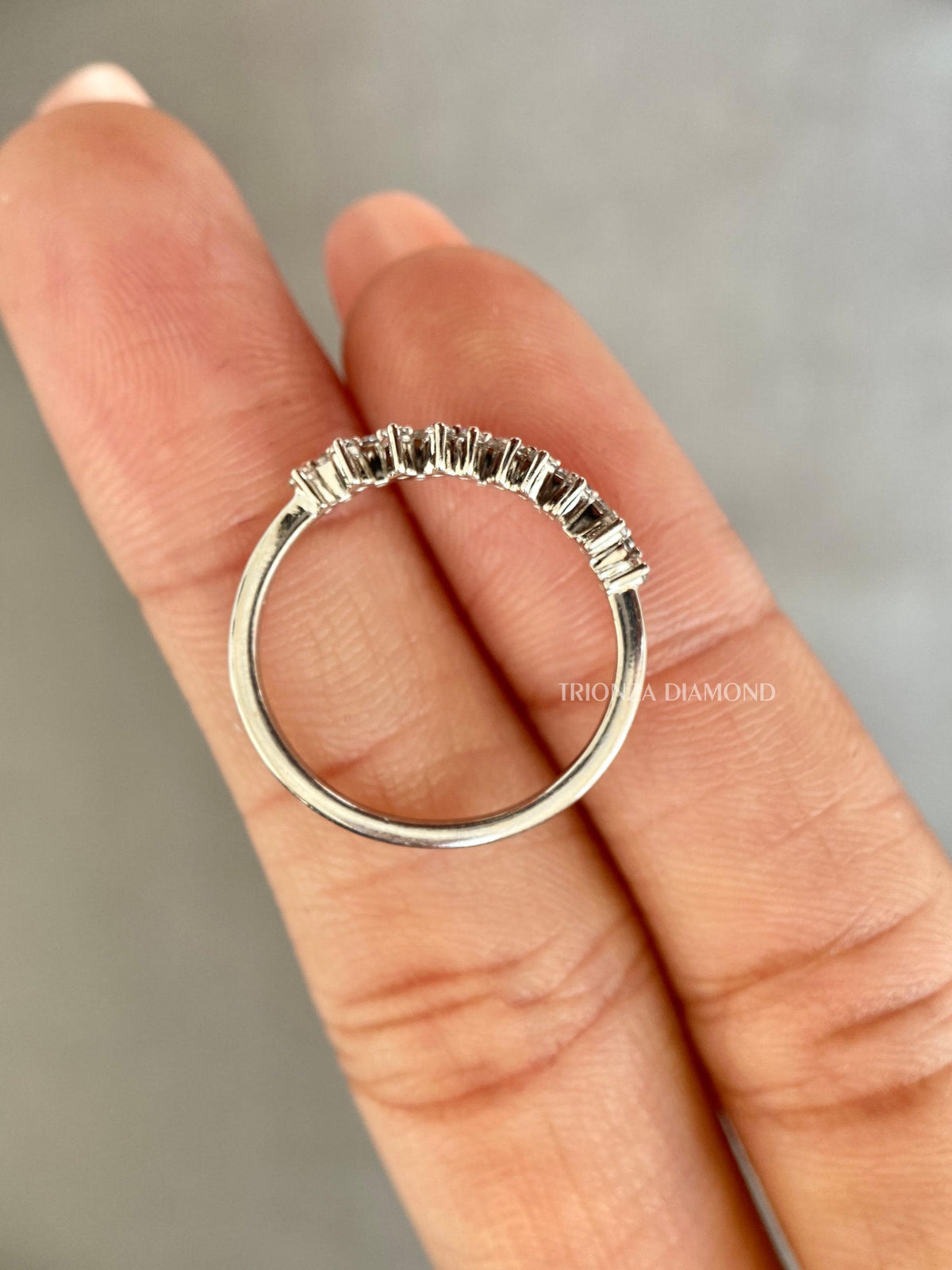 TrionzaDiamond wedding band crafted from EF color, VS clarity lab grown diamonds